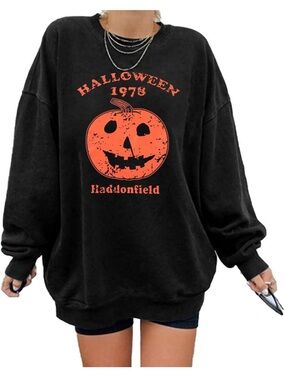Halloween 1978 Haddonfield Jack O Lantern Sweatshirt Medium Black Orange Pumpkin